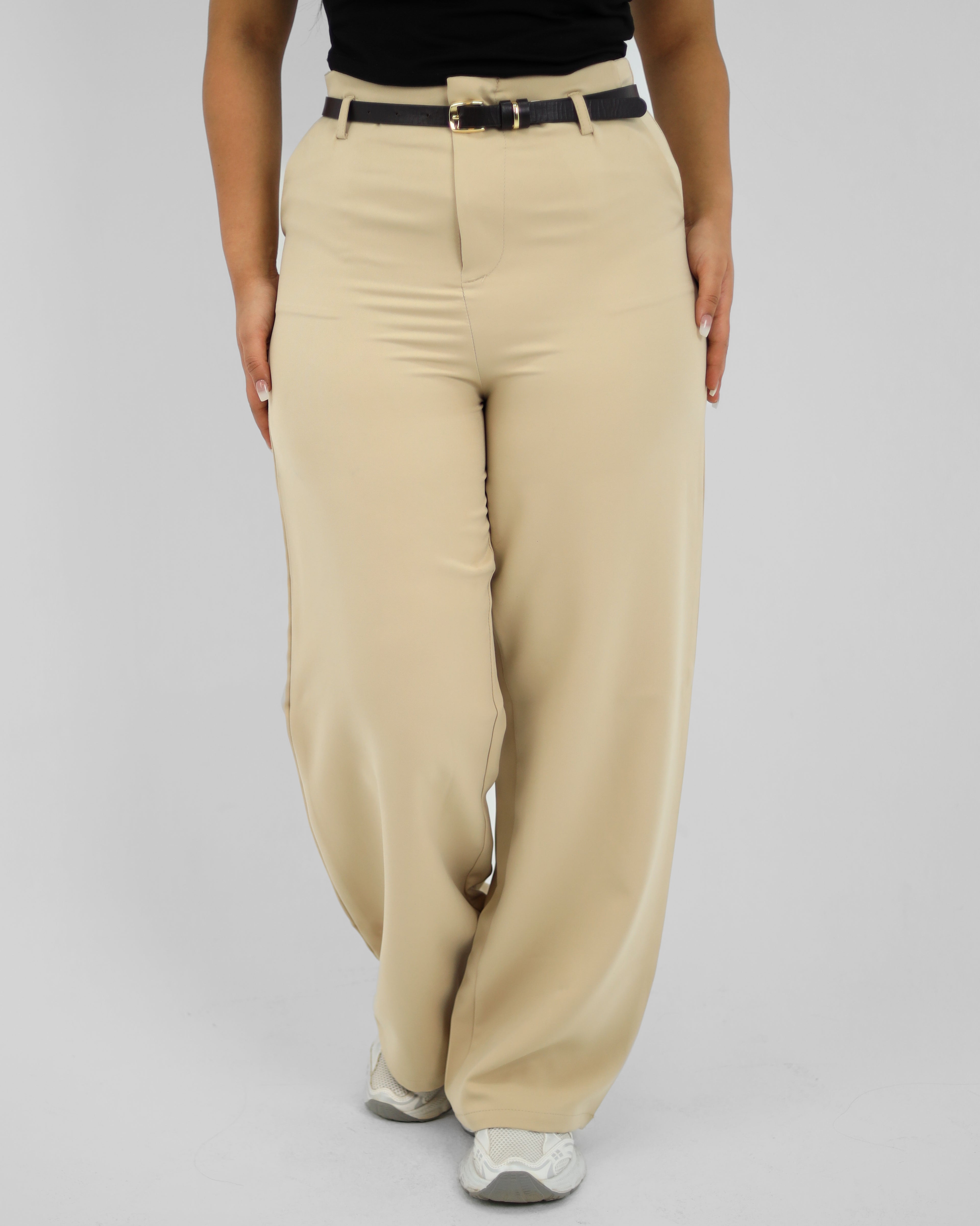 Straight Leg Beige Pant
