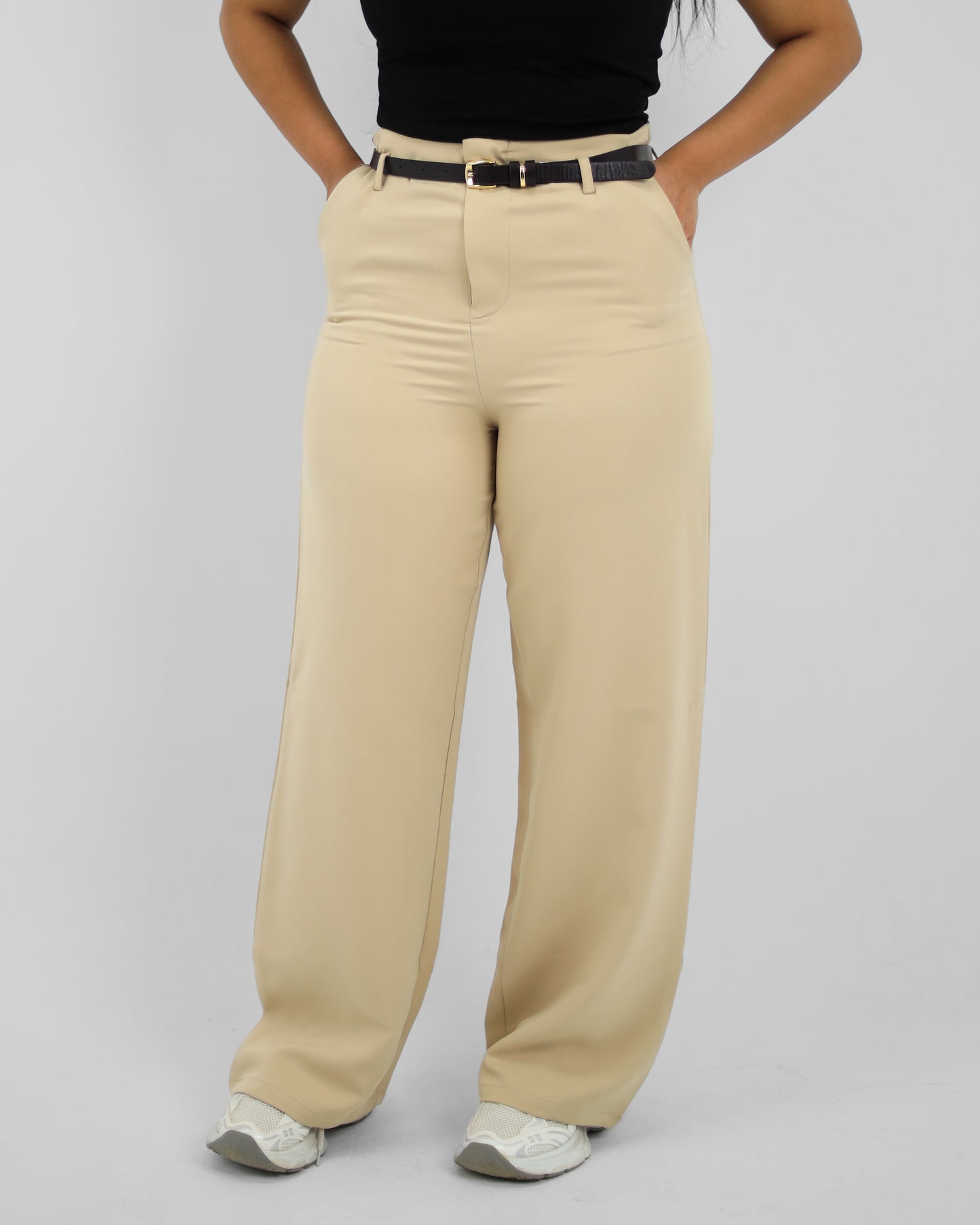 Straight Leg Beige Pant