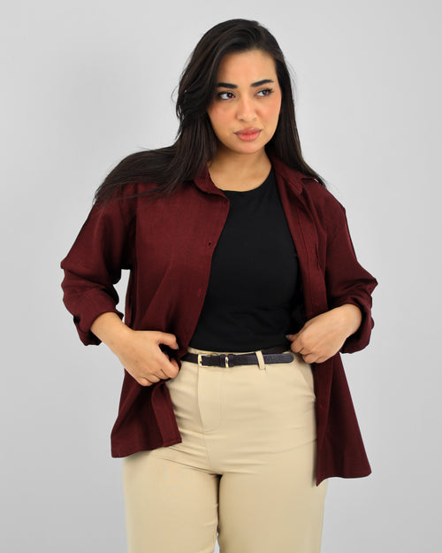 Oversize Burgundy Shirt