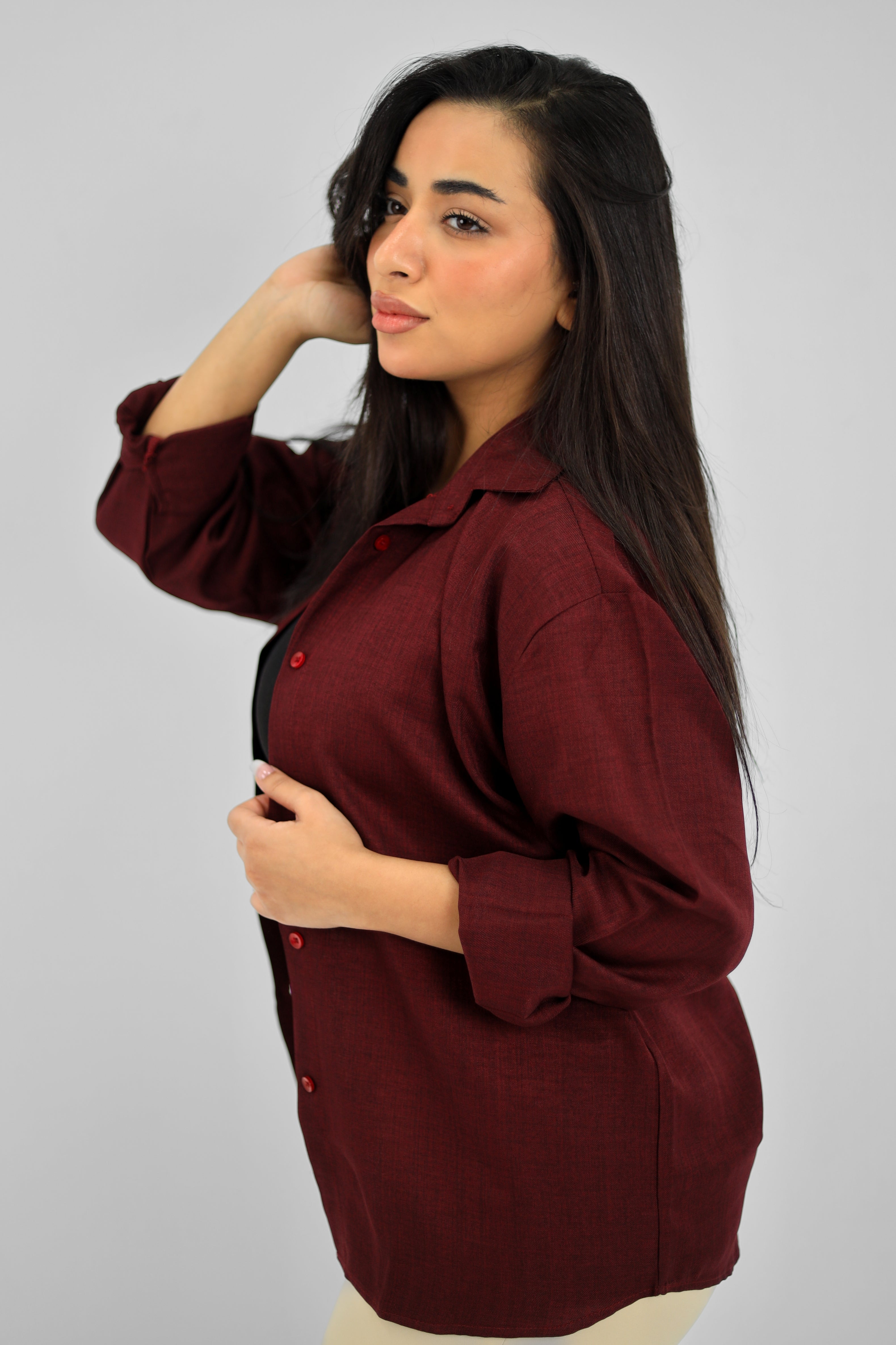 Oversize Burgundy Shirt