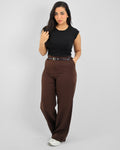 Straight Leg Brown Pant