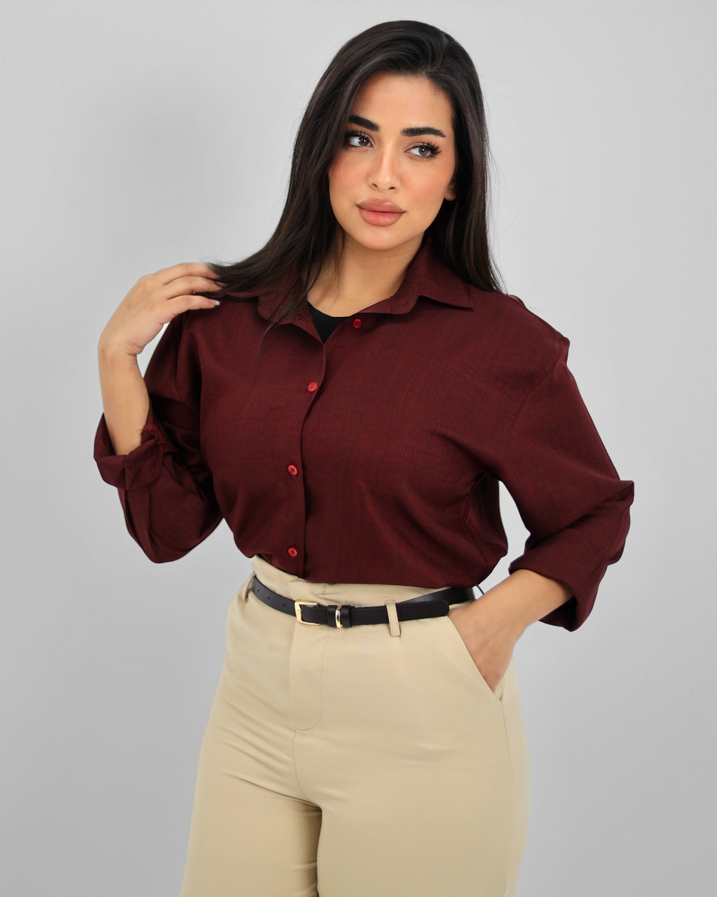 Oversize Burgundy Shirt