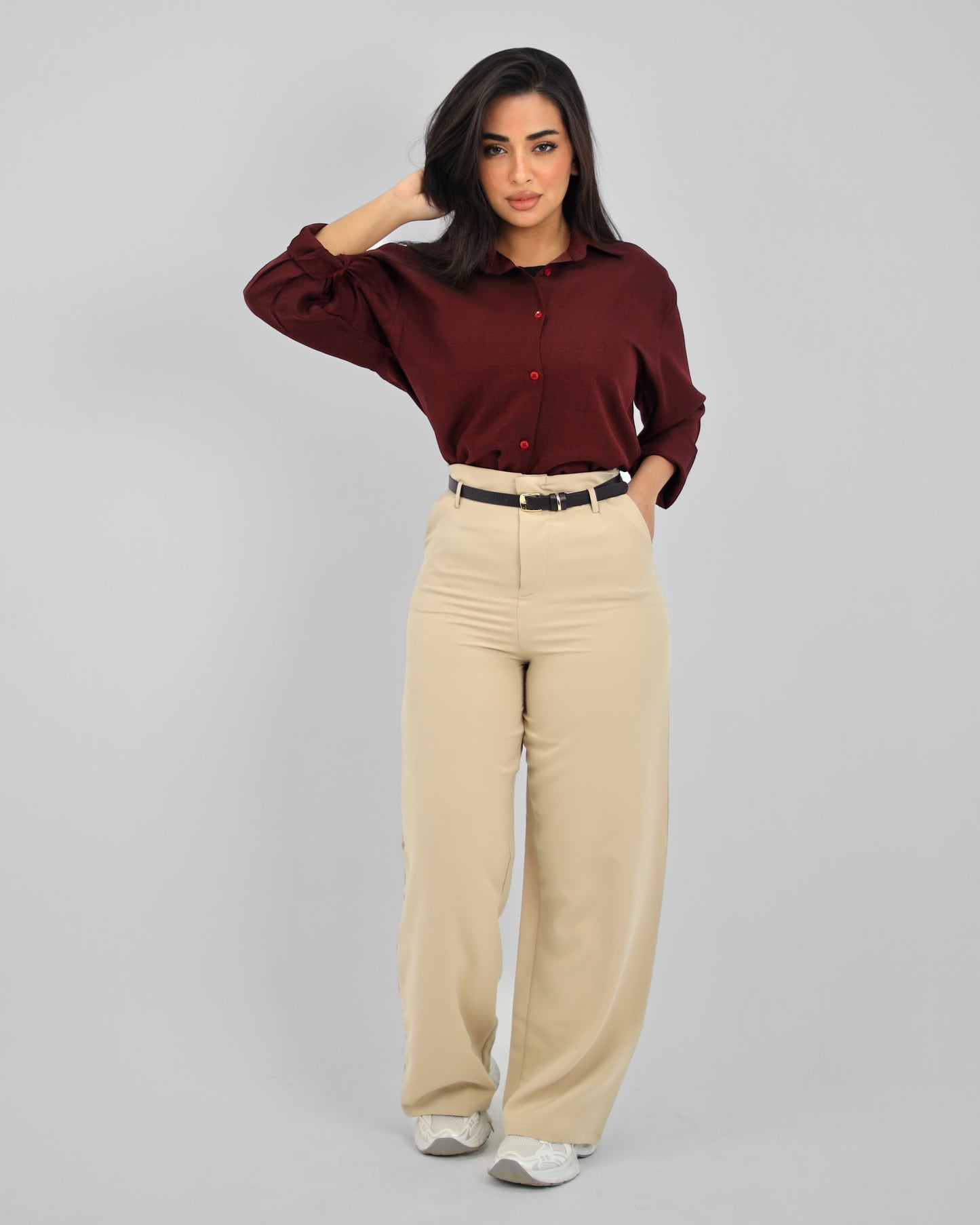 Straight Leg Beige Pant