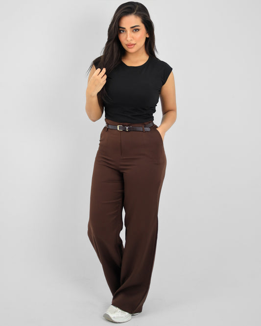 Straight Leg Brown Pant