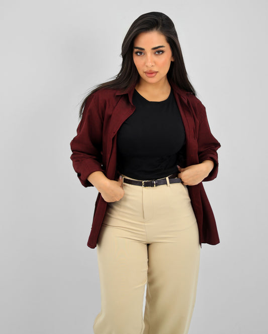 Oversize Burgundy Shirt
